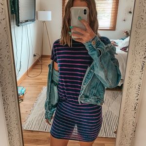 striped t-shirt dress